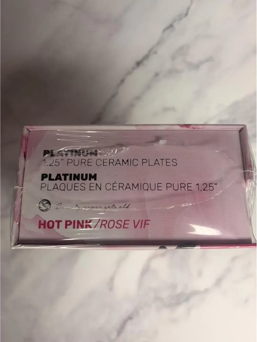 Royale Platinum 1.25” Ceramic Hair Straightener + Hot Pink Holder Set NEW